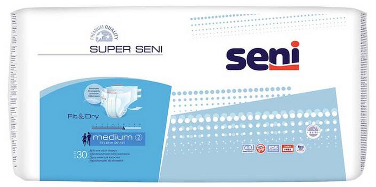 Super Seni Windelhosen, Umfang 75-110cm (30 Stk)