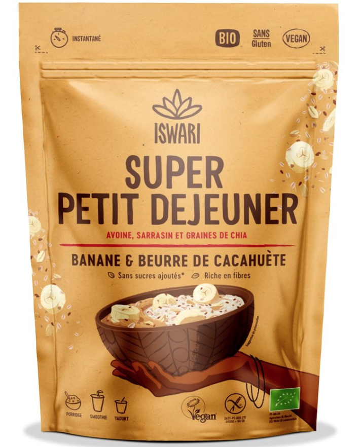 ISWARI Super-Frühstück Banane Erdnuss Bio (360g)