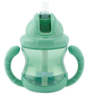 Nuby Flip-It Trinkhalmtasse 240ml Twin Handle (1 Stk)
