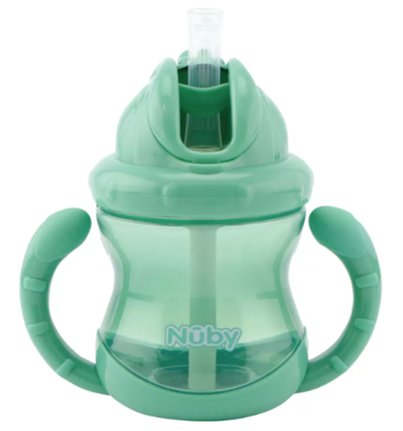 Nuby Flip-It Trinkhalmtasse 240ml Twin Handle (1 Stk)