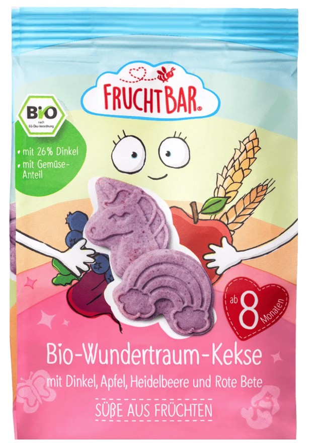 FRUCHTBAR Wundertraum-Kekse Bio Dinkel, Apfel und Heidelbeere (100g)