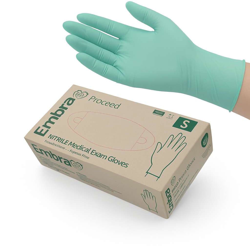 EMBRA Nitril Untersuchungshandschuhe, Grösse S, Handgelenkumfang 18cm (200 Stk)