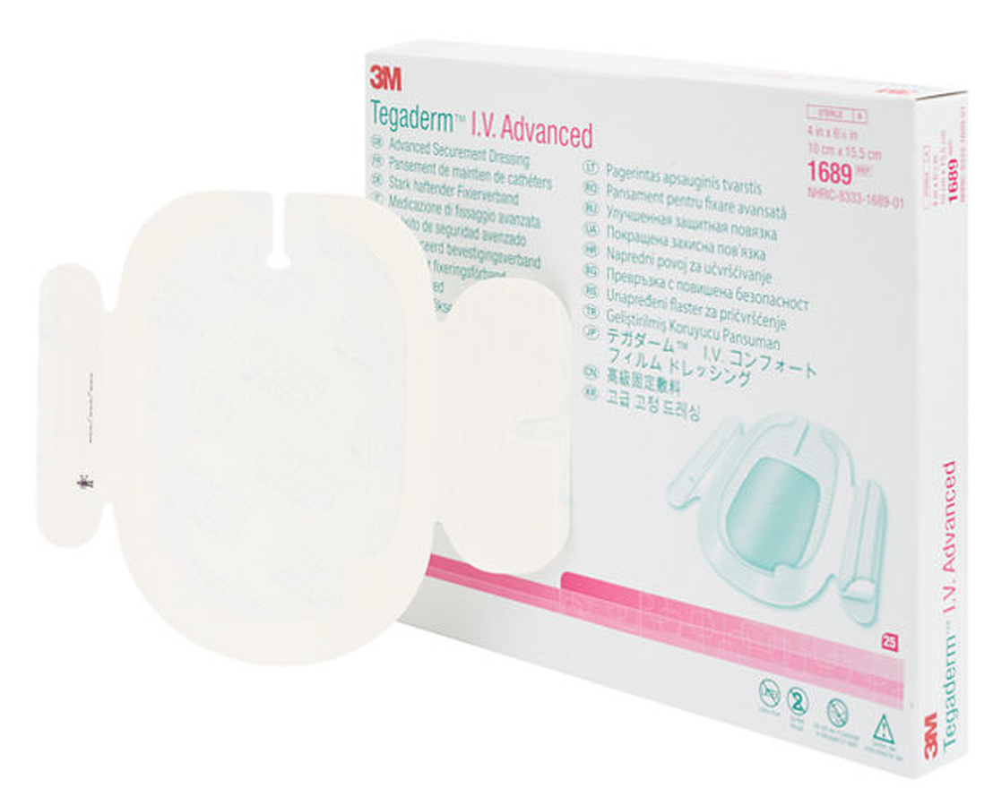 3M Tegaderm I.V. Advanced, stark haftender I.V. Fixierverband, 10cmx15.5cm (25 Stk)
