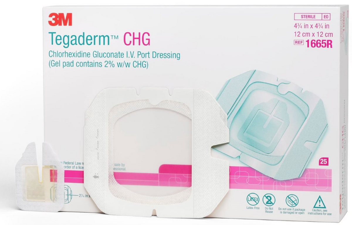 3M Tegaderm CHG I.V. Port Dressing Fixierverband 12x12cm (25 Stk)