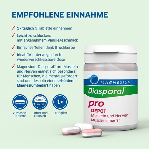 Diasporal Magnesium Pro Depot Muskeln und Nerven Tabletten (30 Stk)