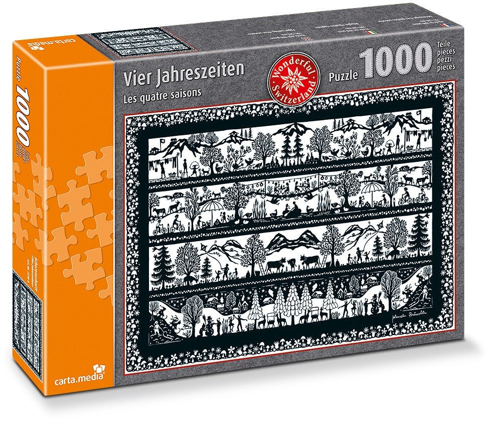 carta.media Vier Jahreszeiten - Scherenschnitt-Puzzle (1.000 Teile)