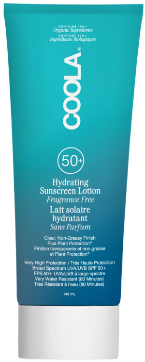 Coola Hydrating Sunscreen Lotion SPF50 Fragrance Free (148ml)