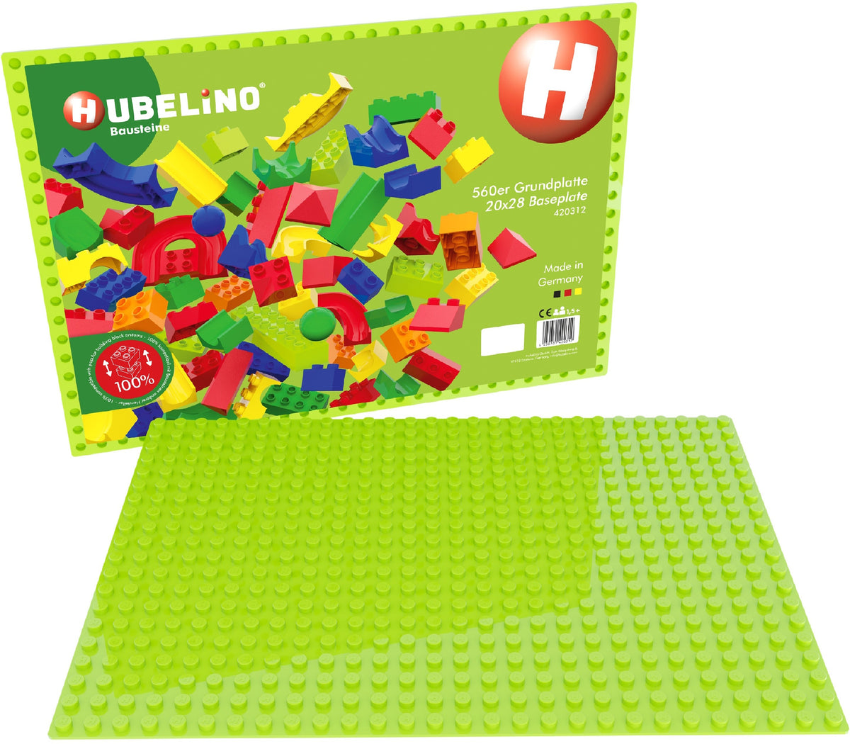 Hubelino Kugelbahn 560er Grundplatte grün, 32x44.8cm (1 Stk)