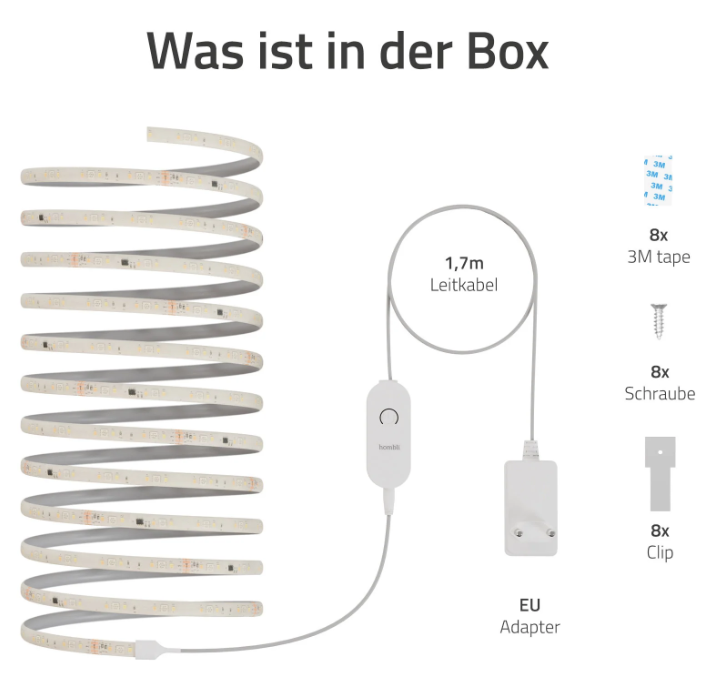 hombli Smart LED Strip RGB, Länge 5 Meter (1 Stk)