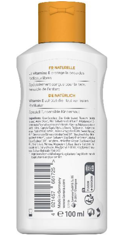 Lavera Sonnenlotion Sensitiv Kids LSF50 (100ml)