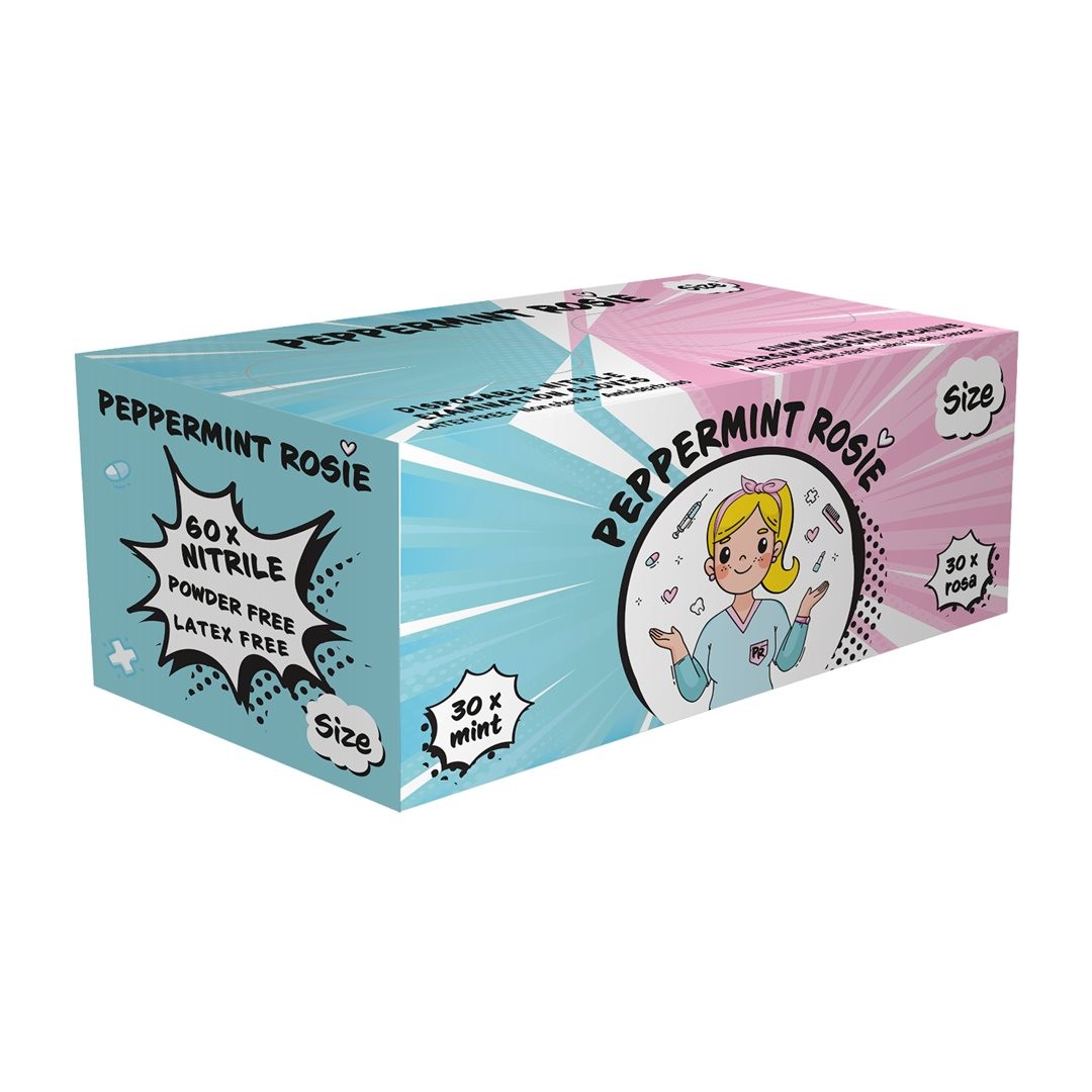 Ampri Nitrilhandschuhe Style Peppermint Rosie, Grösse S, Breite 80mm (60 Stk)