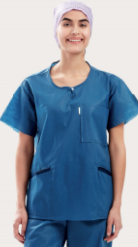 BARRIER Scrub Suit Shirt blau, Grösse L, Brustumfang 90-96cm (48 Stk)