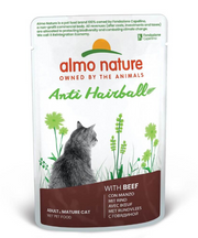 Almo Nature Holistic Anti​-​Hairball mit Rind, Nassfutter für Katzen (70g)