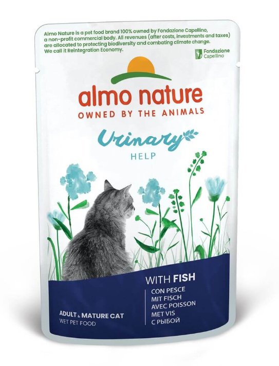 Almo Nature Holistic Urinary Help mit Fisch, Nassfutter für Katzen (70g)