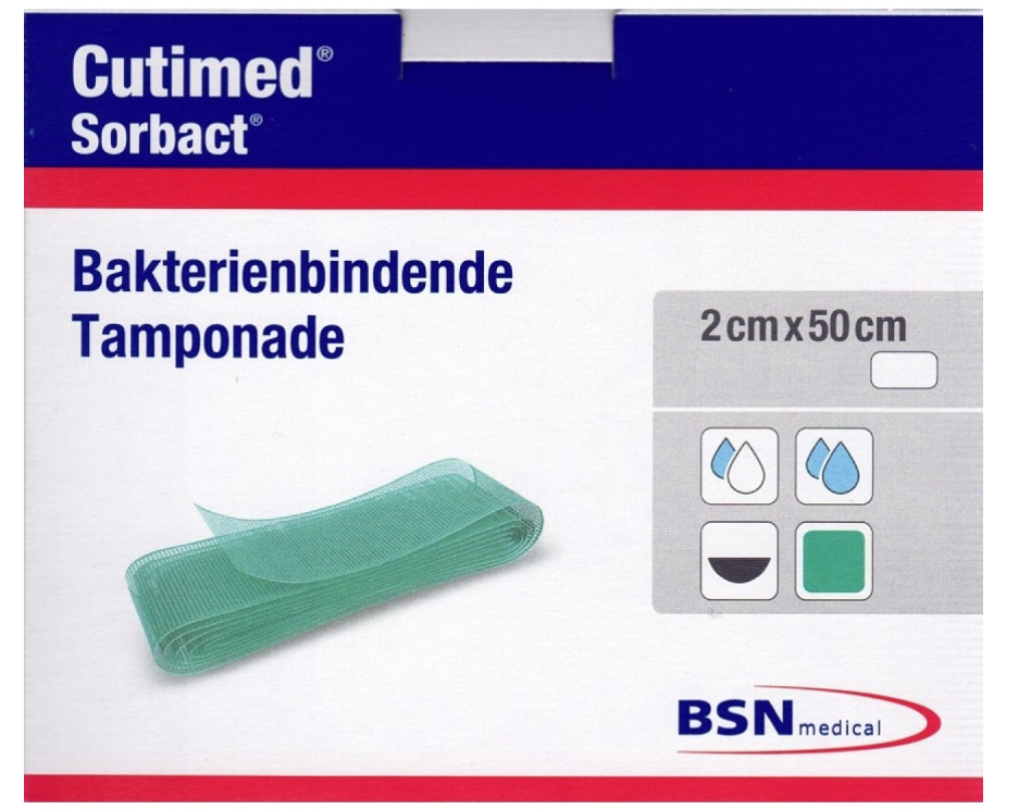 Cutimed Sorbact Ribbon Tamponaden 2x50cm (20 Stk)