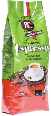MORGA BC BERTSCHI CAFE Bio Bravo Espresso Bohnen Gemahlen Dunkel (500g)