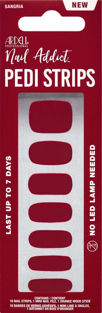 Ardell Nail Addict Pedicure Strips Sangria (16 Stk)