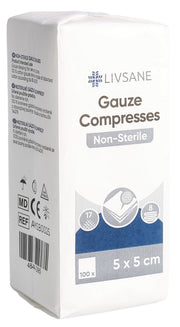 Livsane unsterile Mullkompresse 5x5cm (100 Stk)