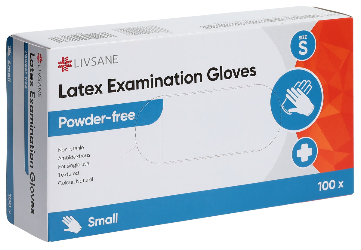 Livsane Latex-Untersuchungshandschuhe ohne Puder, Breite 7-9cm (100 Stk)