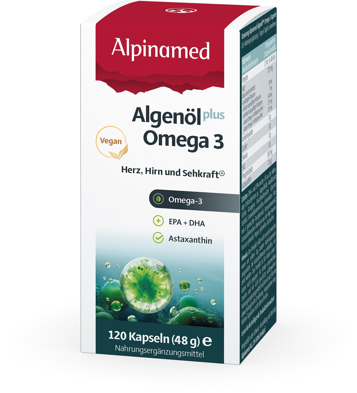 Alpinamed Algenöl plus Omega 3 Kapseln (120 Stk)