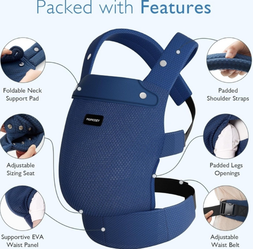 Momcozy Babytrage Air Mesh blau (1 Stk)