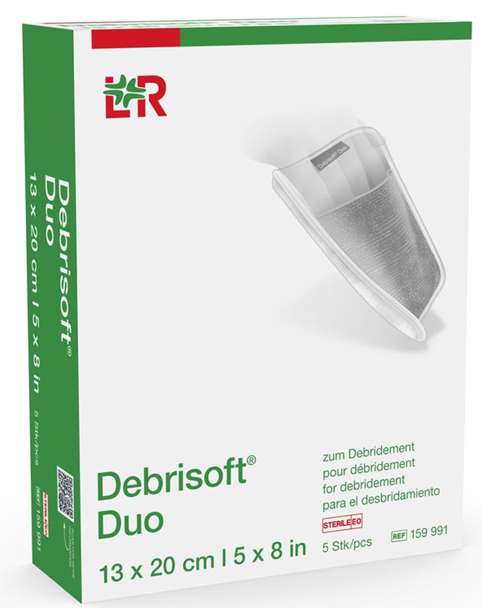 Debrisoft Duo reinigende Wundauflage steril, 13x20cm (5 Stk)