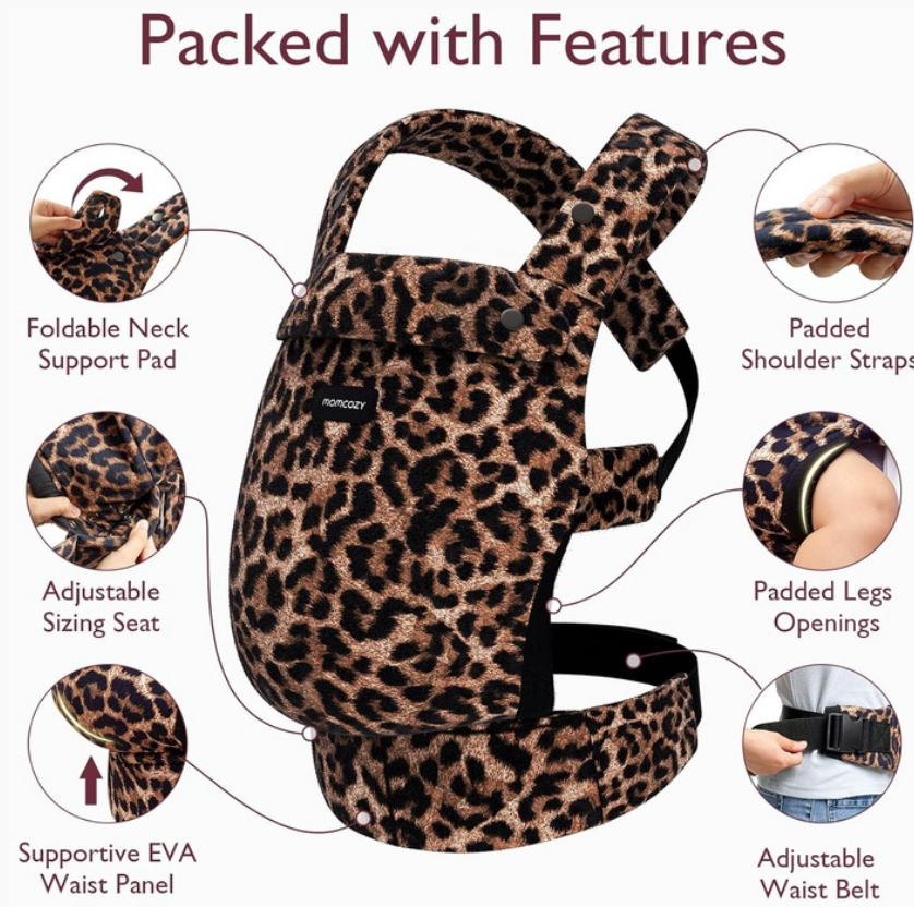 Momcozy Babytrage Cotton Leopard (1 Stk)