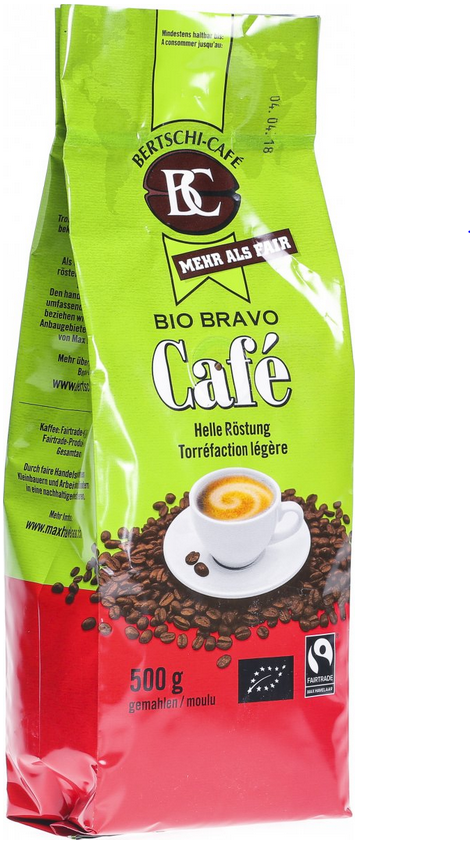 MORGA BC BERTSCHI Bio Bravo Café Bohnen Gemahlen Hell (500g)
