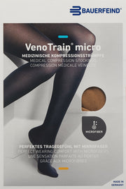 VenoTrain micro Kompressionsstrümpfe cremefarben plus/lang geschlossen, KKL 2, leistenlang MB, Umfang Wade 29-34cm (1 Paar)