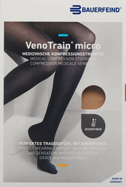 VenoTrain micro Kompressionsstrümpfe ATU cremefarben plus/lang offen, KKL 2, taillenlang, Umfang Wade 34-40cm (1 Paar)