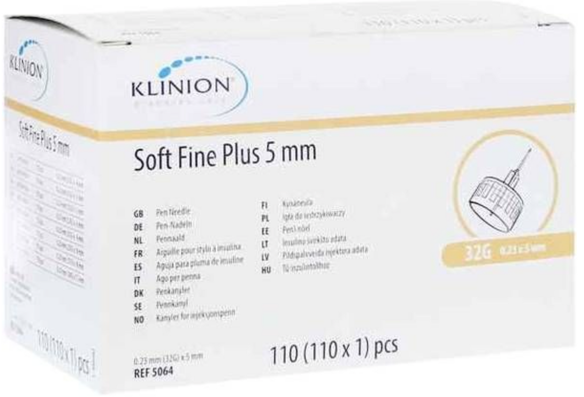 KLINION Soft Fine Plus Pen-Nadeln 32G, 0.23x5mm (110 Stk)