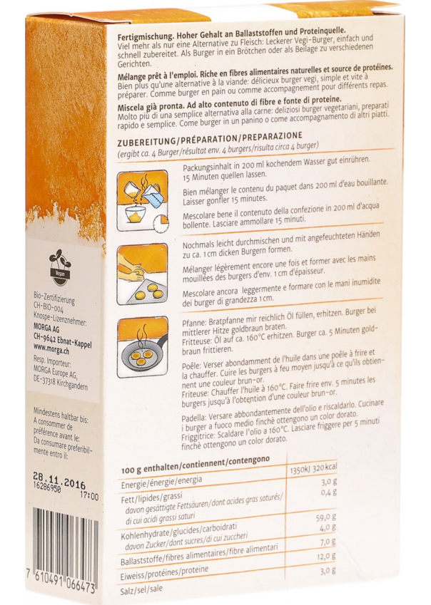 MORGA Veggie Dinkelburger Bio (150 g)