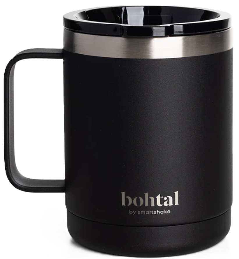 Smartshake Bohtal Stainless Steel Coffee Mug, 350ml, Black (1 Stk)