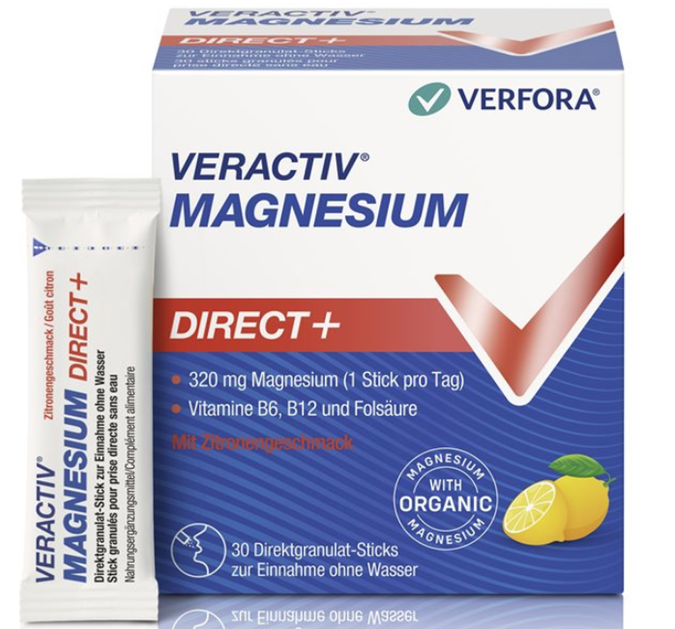 VERACTIV Magnesium Direct+ Zitrone Sticks (30 Stk)