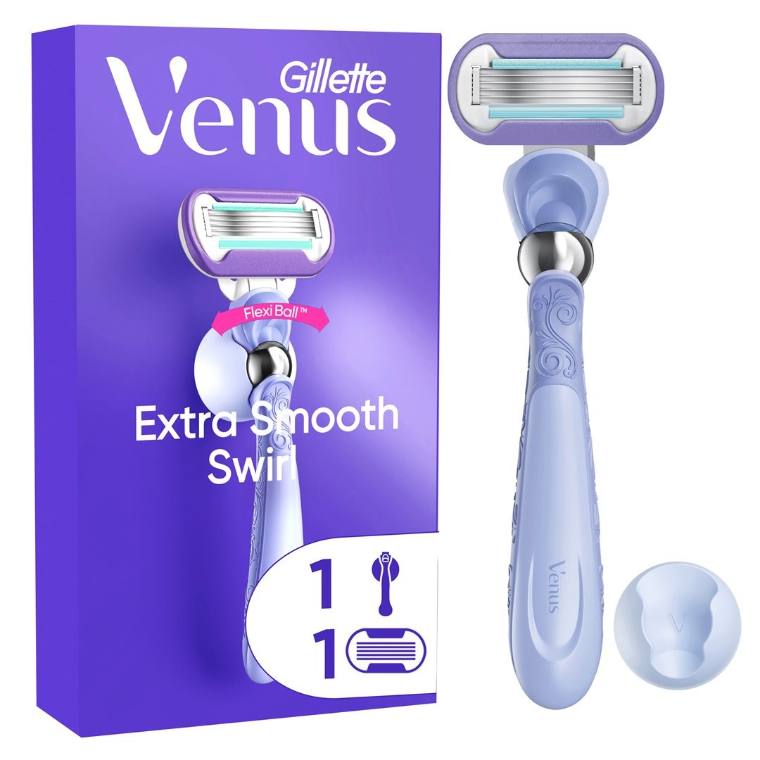 illette Venus Extra Smooth Swirl Rasierer, inkl. 1 Klinge + Duschhänger (1 Stk)