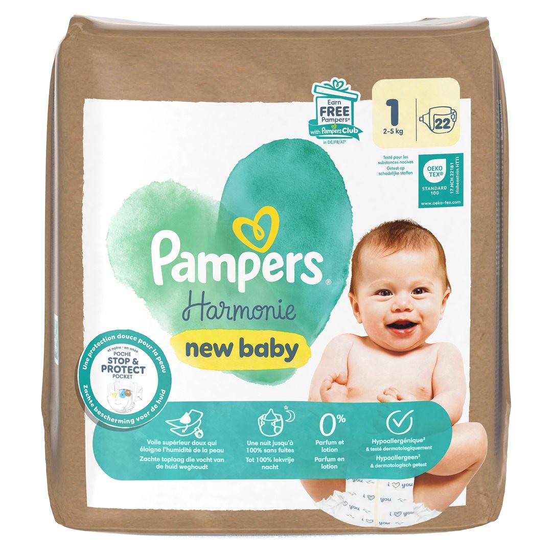 Pampers Harmonie Grösse 1, 2-5kg Single Pack (22 Stk)
