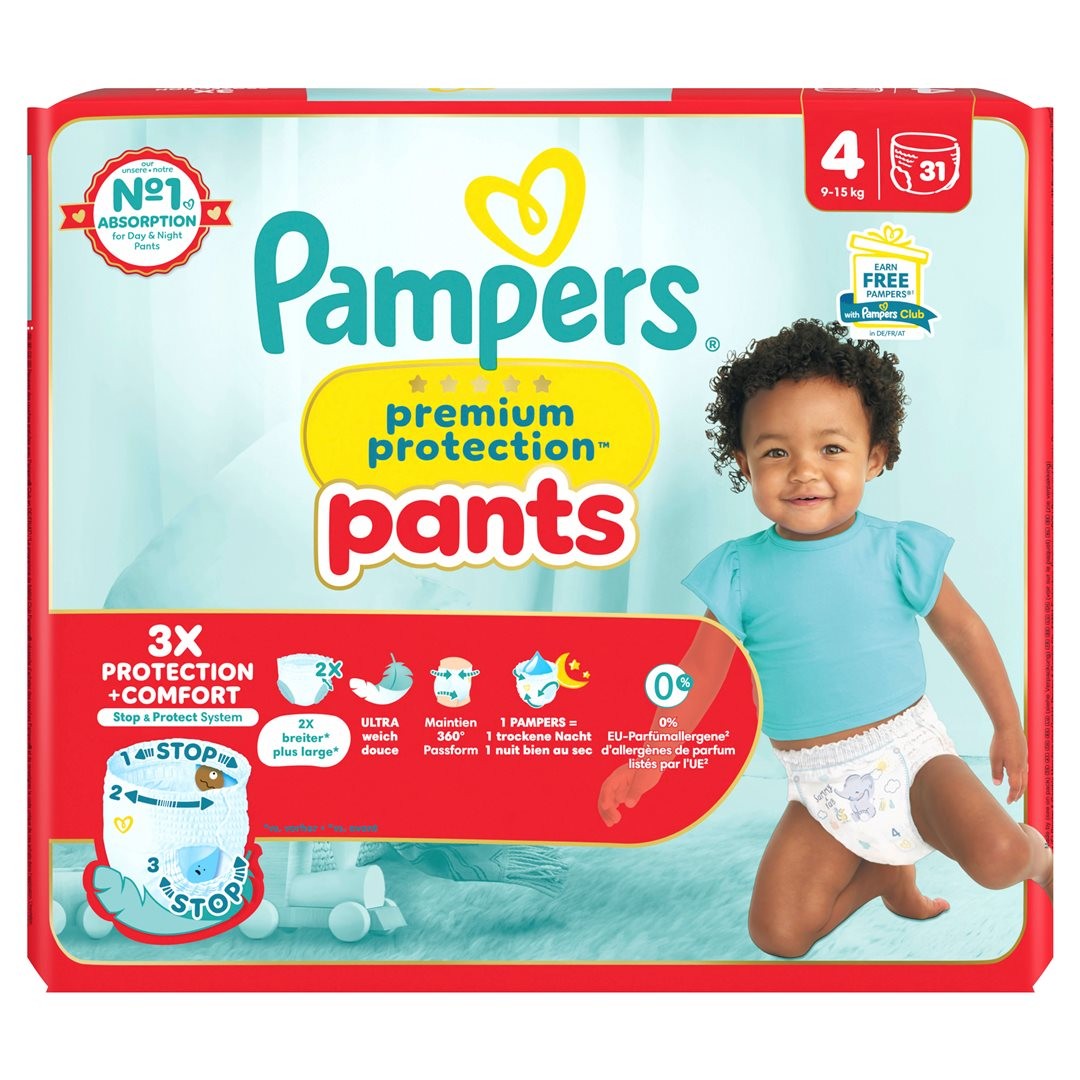 Premium Protection Pants, Grösse 4, 9-15kg Maxi, Sparpack (31 Stk)