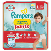 Pampers Premium Protection Pants, Grösse 6, 13-19kg Extra Large, Sparpack (27 Stk)