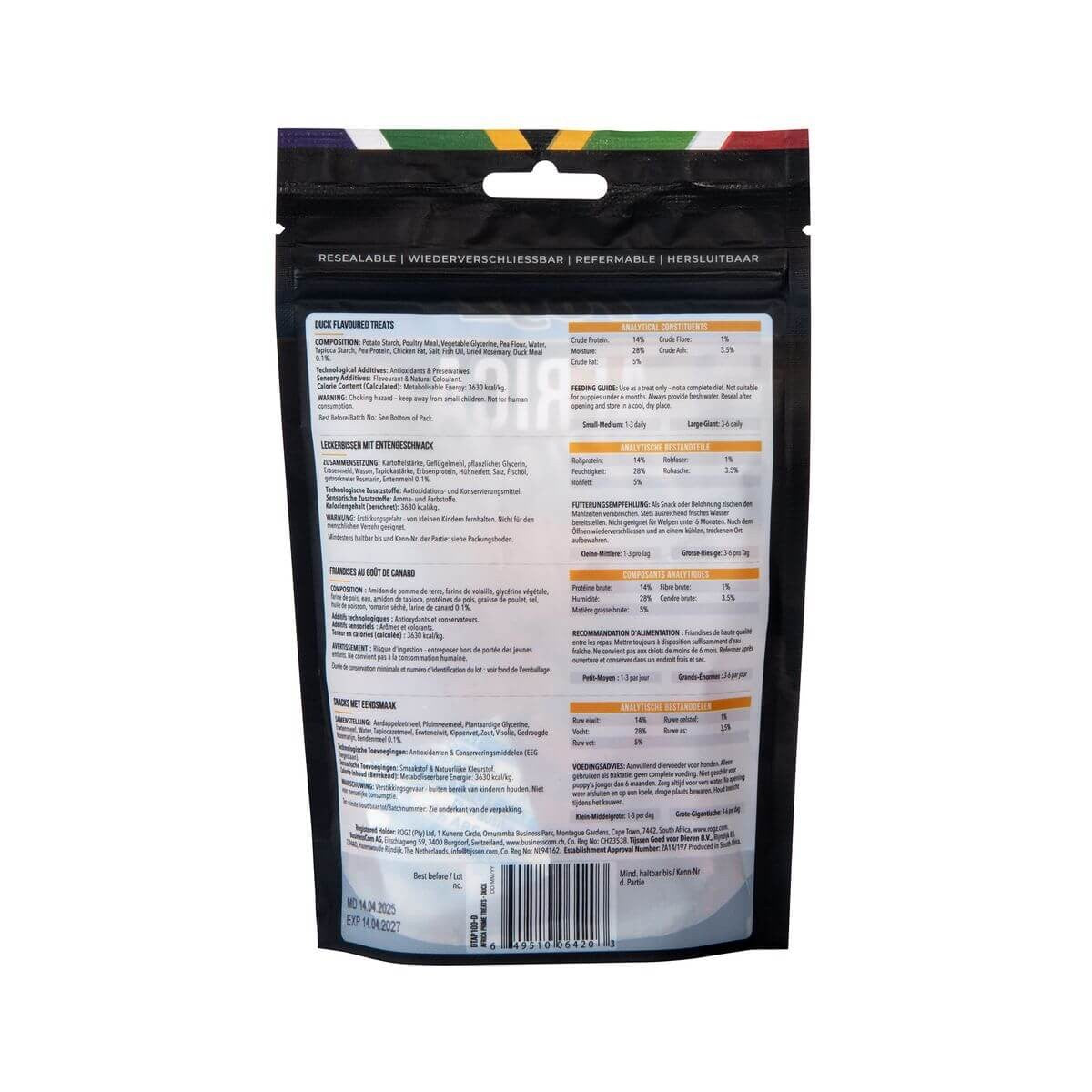 rogz Africa Prime Ente Snack für Hunde (115g)
