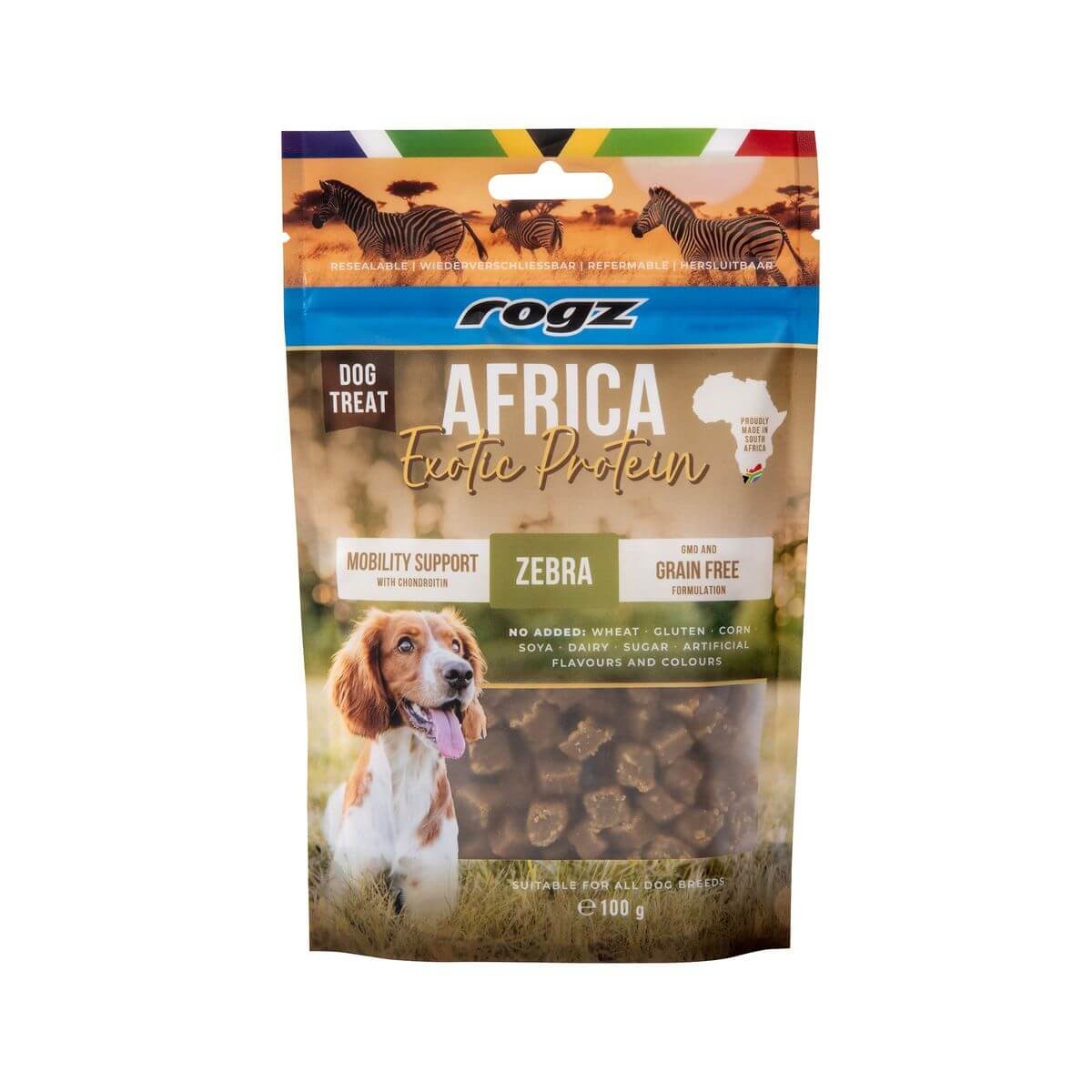rogz Africa Exotic Mobility Support Zebra Snack für Hunde (115g)