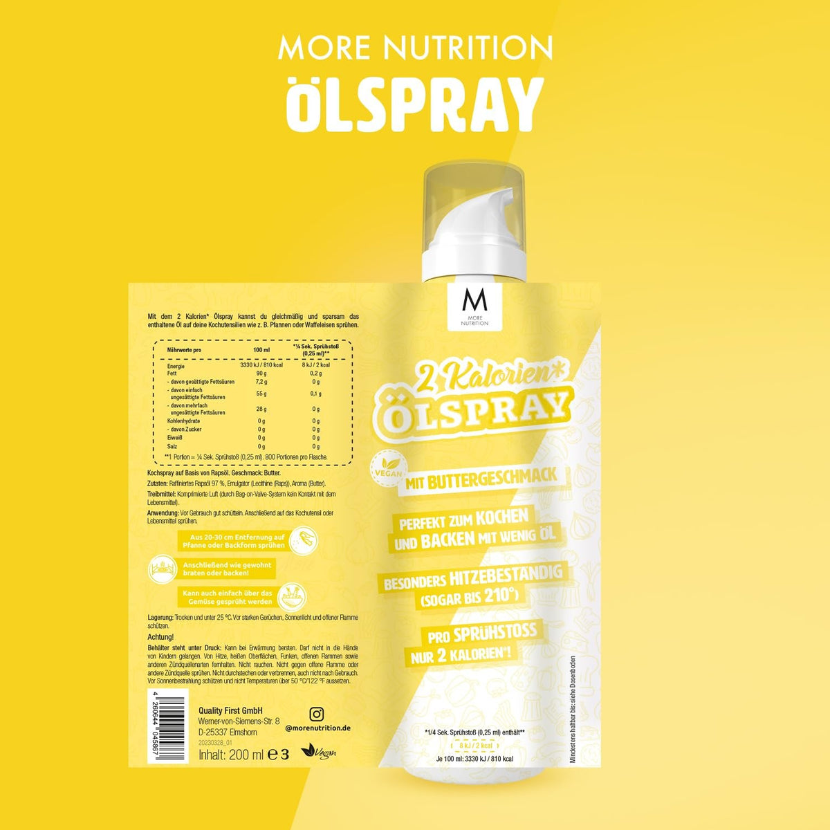 More Nutrition 2 Kalorien-Ölspray, Butter (200ml) – Kanela AG