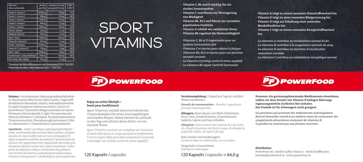 PowerFood Sport Vitamins Kapseln (120 Stk)