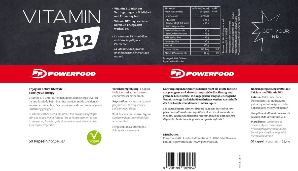 PowerFood Vitamin B12 Kapseln (60 Stk)