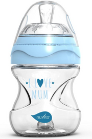 nuvita Anti-Kolik-Babyflasche blau aus Glas 140ml, ab 0 Monate (1 Stk)