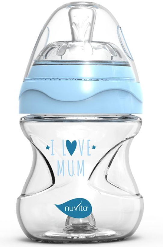 nuvita Anti-Kolik-Babyflasche blau aus Glas 140ml, ab 0 Monate (1 Stk)