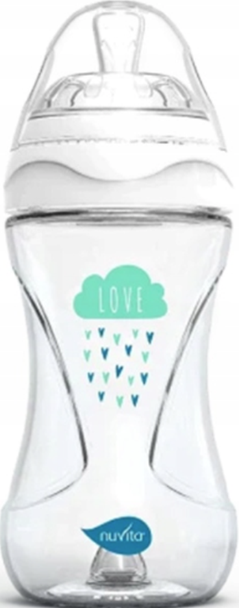 nuvita Anti-Kolik-Babyflasche weiss aus Glas 240ml, ab 3 Monate (1 Stk)