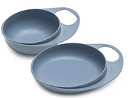 nuvita EasyEating Entwöhnungsteller und Entwöhnungsschüssel Set blau (2-teilig)