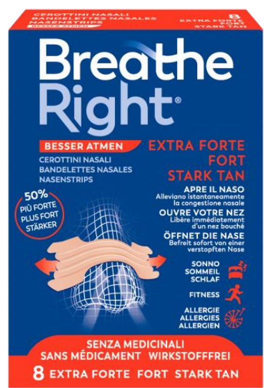 Breathe Right Nasenpflaster extrastark hautfarben (8 Stk)