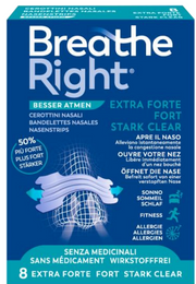 Breathe Right Nasenpflaster extrastark transparent (8 Stk)