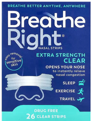 Breathe Right Nasenpflaster extrastark transparent (26 Stk)